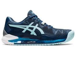 Asics Women's Gel-Resolution 8 WIDE (Light Indigo/Clear Blue)